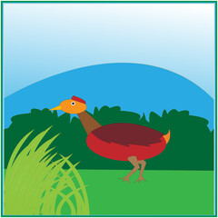 cartoon image of a natural landscape. with a bird's eye view. good for painting or design references