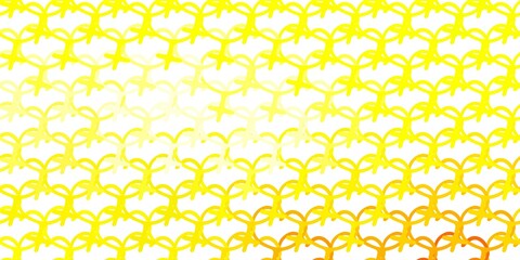 Light Yellow vector backdrop with woman's power symbols.