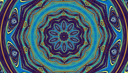 Circular abstract pattern in blue