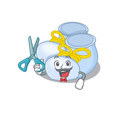 Obraz premium Baby boy boots cartoon character design as talented barber