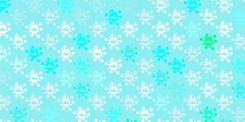 Light blue, green vector texture with disease symbols.