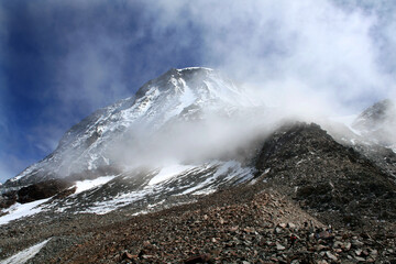 View of Mont Blanc Gouter Route in French Alps, France.