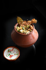 Hindustani Chicken Biryani in earthen pot