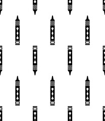Crayon Icon Seamless Pattern, Wax Chalk Charcoal Colored Stick