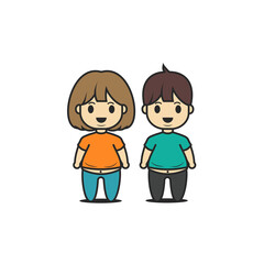 Cute character fat vector