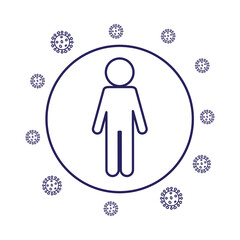 Avatar social distancing line style icon vector design