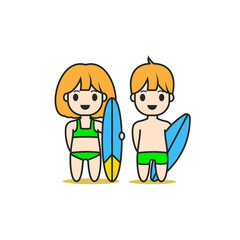 Cute Surfboard character vector