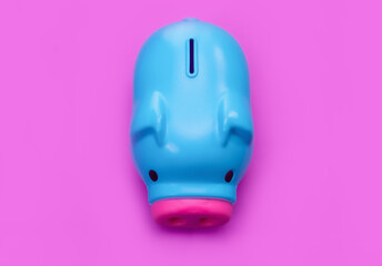 Piggy bank isolated on beautiful background. Money saving