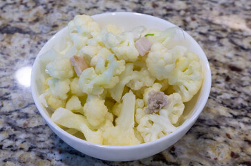 Chinese home made food: cauliflower fried pork