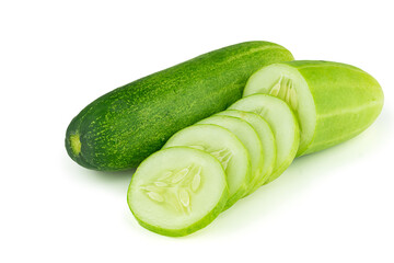 Cucumber isolated on white background with clipping path.