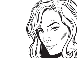 Pop Art Illustration of a seductive woman