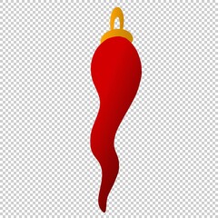 neapolitan lucky horn logo isolated on transparent background red chili pepper with a golden ring on it