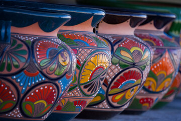 Fototapeta na wymiar Colorful Mexican pottery