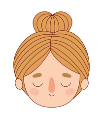 Head woman cartoon with blond hair vector design