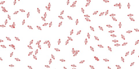 Light Red vector texture with women's rights symbols.