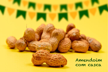 heap of peanuts in shell