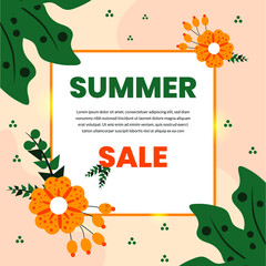 summer sale poster premium quality vector file