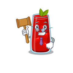 A wise judge of bloody mary cocktail mascot design wearing glasses