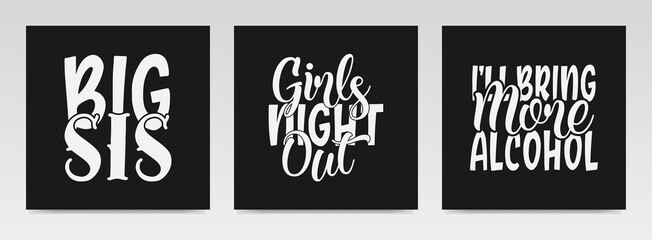 Best Friends quotes letter typography set illustration.
