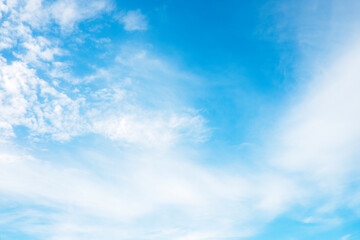 Beautiful white clouds with blue sky.Color shade gradient from white to blue for background wallpaper.