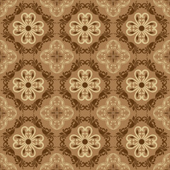 Elegance flower motifs on Kawung batik design with mustard color design