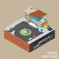 Isometric subway station
