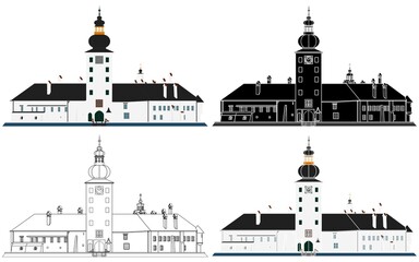 Lake Castle Orth in front view