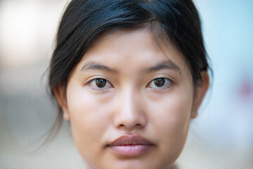 The face of an asian woman.The female face of Thailand.Face without cosmetics