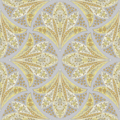 Hand-drawn Seamless Pattern Design, Paisley Style