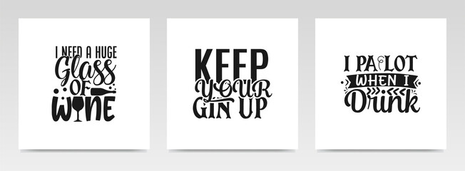 Obraz premium Big happy hour quotes letter typography set illustration.