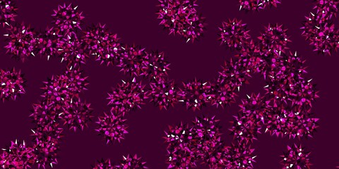 Light Pink vector doodle texture with flowers.