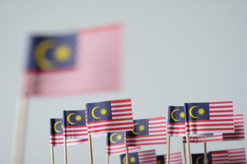 Miniature Flag of Malaysia on white background.