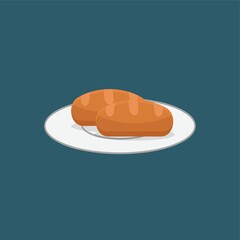 Baguette on a plate