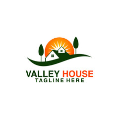 Fototapeta premium valley house nature vector logo