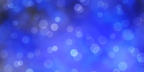 Light BLUE vector background with spots. Abstract decorative design in gradient style with bubbles. New template for a brand book.