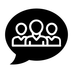 Discussion Group Concept, hrm symbol on white background, User Focus Team Vector Icon Design 