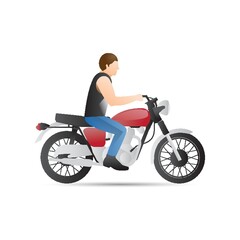 Obraz na płótnie Canvas Man riding motorbike