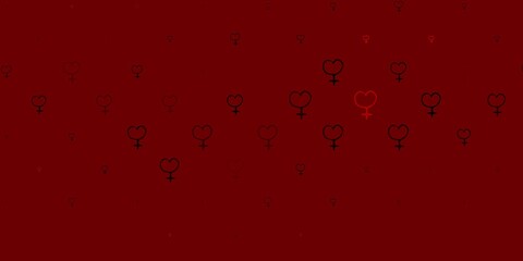 Light Red, Yellow vector texture with women's rights symbols.