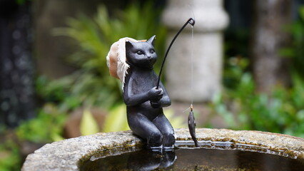 釣りをする猫 帽子Ver