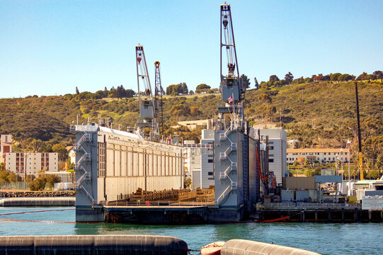 cranes and dry dock in port
