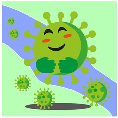 Coronavirus cartoon face mascot character vector design