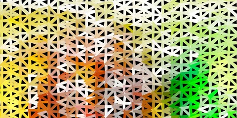 Light green, yellow vector abstract triangle template.