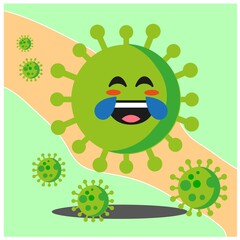 Coronavirus cartoon face mascot character vector design