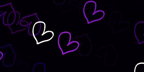 Light Purple vector backdrop with sweet hearts.