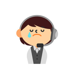 オペレーター　コールセンター　女性　お辞儀　謝罪