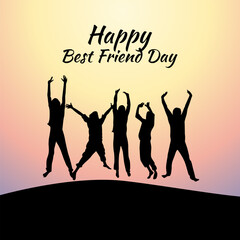 Happy Best Friend Day Vector Illustration