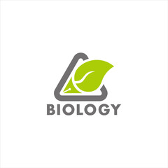 leaf pen biology course education symbol logo vector