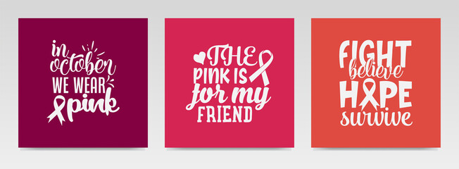 Cancer quotes letter typography set illustration.