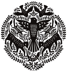 Vector black and white animal design