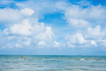 blue sky with clouds over the sea, wallpapers, seascape, background